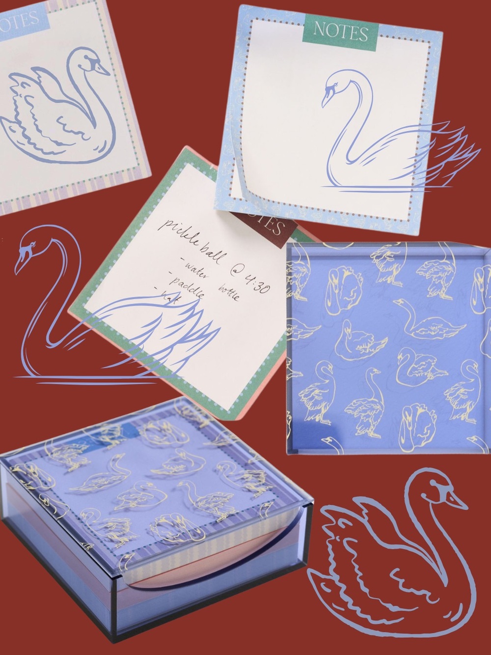 Anthropologie Acrylic Note Block Icons - Swan Edition 🦢